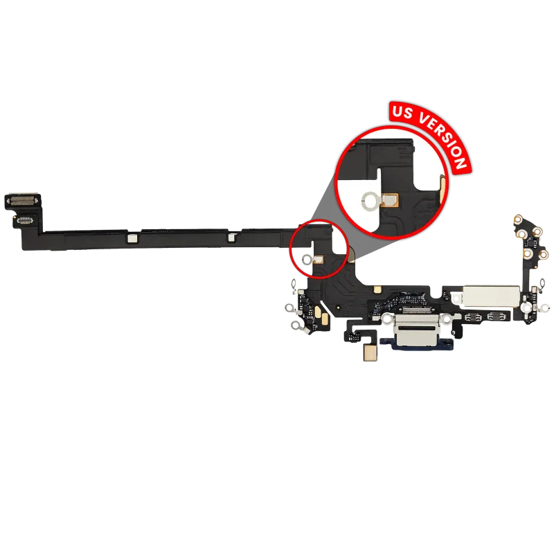 Flex kabel nabíjecího konektoru pro iPhone 17 Pro (originál z vyřazeného zařízení) (US verze) (temně modrá)