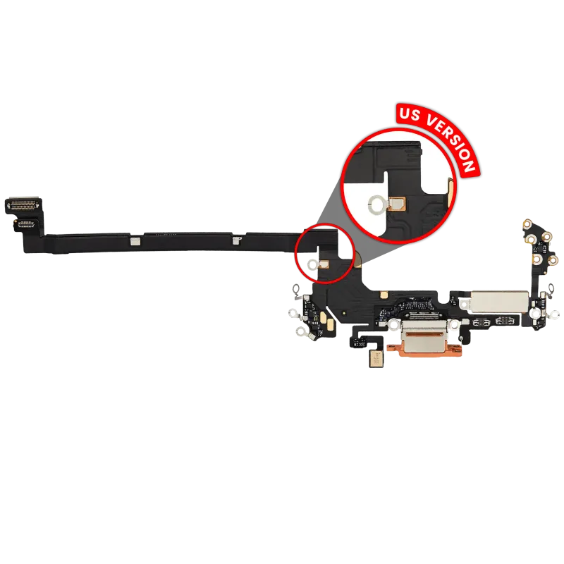 Flex kabel nabíjecího konektoru pro iPhone 17 Pro (originál z vyřazeného zařízení) (US verze) (kosmicky oranžová)