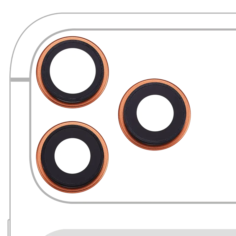 Sklíčko zadní kamery s držákem a rámečkem pro iPhone 17 Pro/ 17 Pro Max (Premium) (kosmicky oranžová)