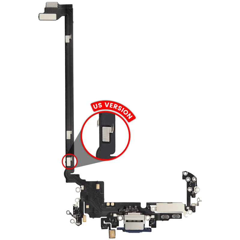 Flex kabel nabíjecího konektoru pro iPhone 17 Pro max (Aftermarket Plus) (US verze) (temně modrá)