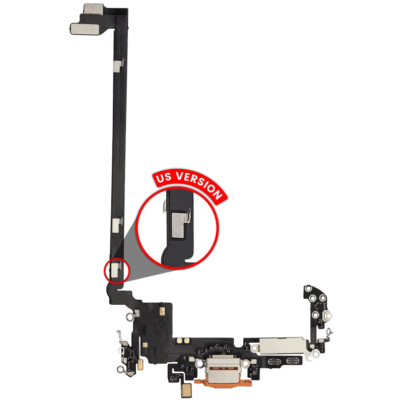Flex kabel nabíjecího konektoru pro iPhone 17 Pro max (Aftermarket Plus) (US verze) (kosmicky oranžová)