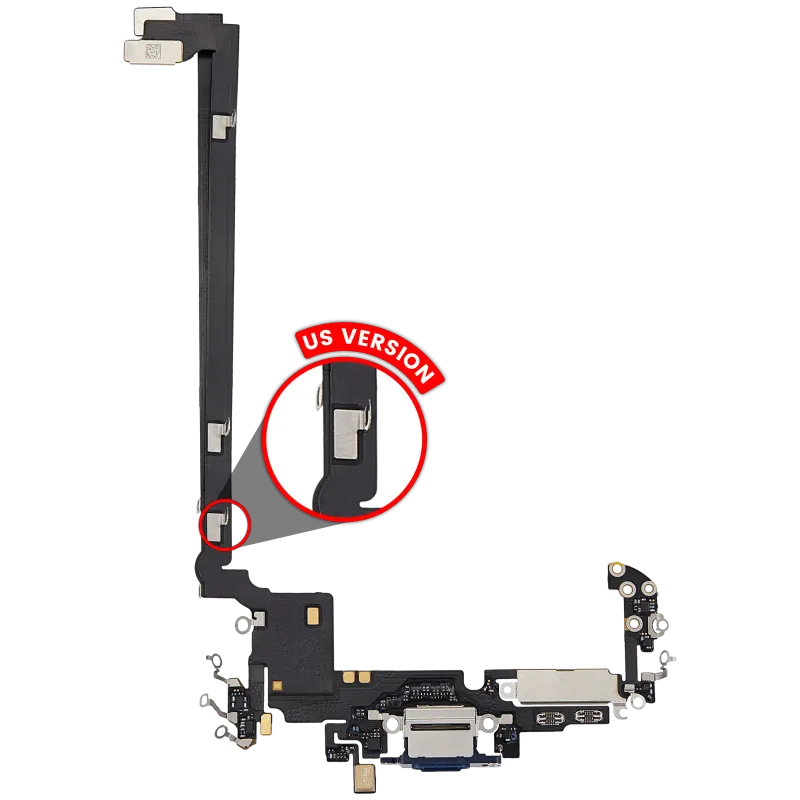 Flex kabel nabíjecího konektoru pro iPhone 17 Pro Max (Premium) (US verze) (temně modrá)