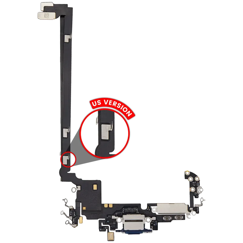 Flex kabel nabíjecího konektoru pro iPhone 17 Pro Max (originál z vyřazeného zařízení) (US verze) (temně modrá)