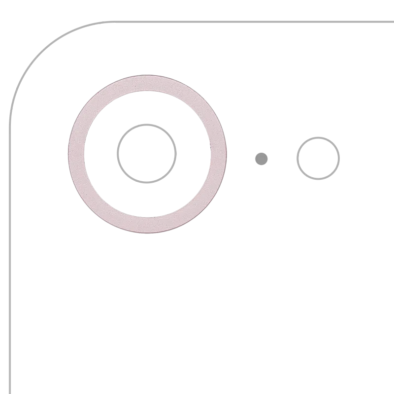 Samotný rámeček sklíčka zadní kamery pro iPhone 17e (Soft Pink)