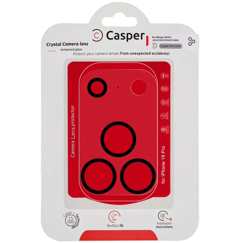 Ochrana objektivu Casper pro iPhone 18 Pro (celoplošné) (průhledné)