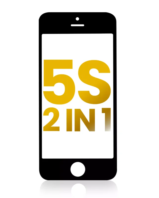 2v1 (přední sklo + rámeček) pro iPhone 5S (černá) (balení 2 ks)