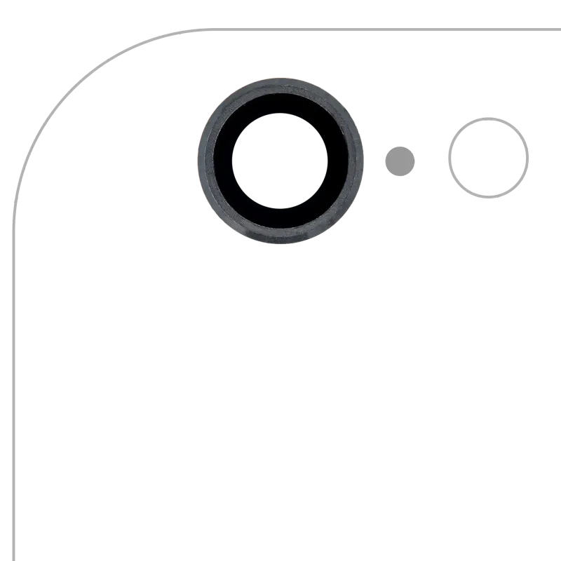 Sklíčko zadní kamery pro iPhone 6 / 6S (pravý safír) (Premium) (vesmírně šedá) (balení 10 ks)