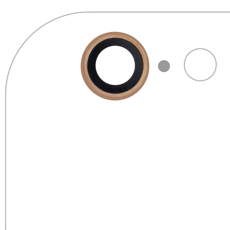 Sklíčko zadní kamery pro iPhone 6 / 6S (pravý safír) (Premium) (zlatá) (balení 10 ks)