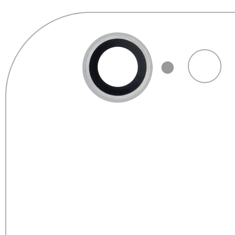 Sklíčko zadní kamery pro iPhone 6 / 6S (pravý safír) (Premium) (stříbrná) (balení 10 ks)