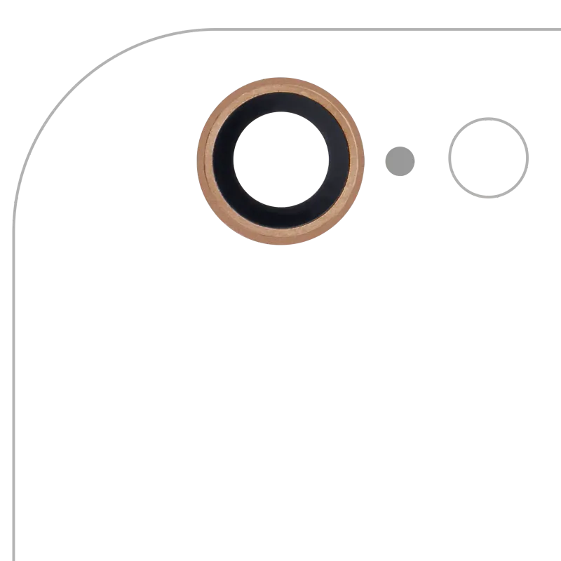 Sklíčko zadní kamery pro iPhone 6 / 6S (zlatá) (balení 10 ks)