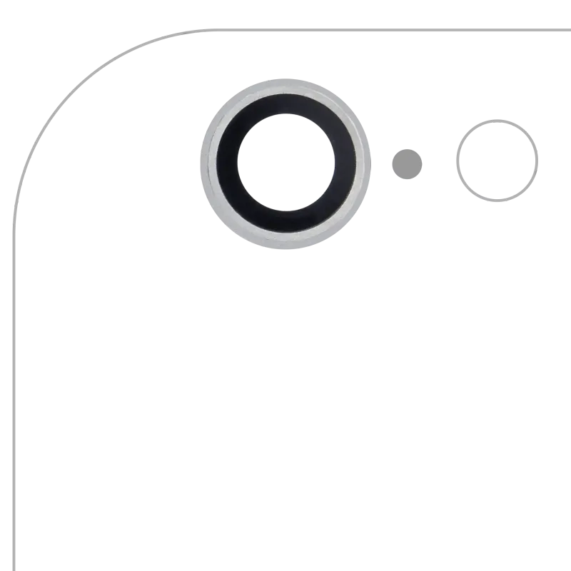 Sklíčko zadní kamery pro iPhone 6 / 6S (stříbrná) (balení 10 ks)