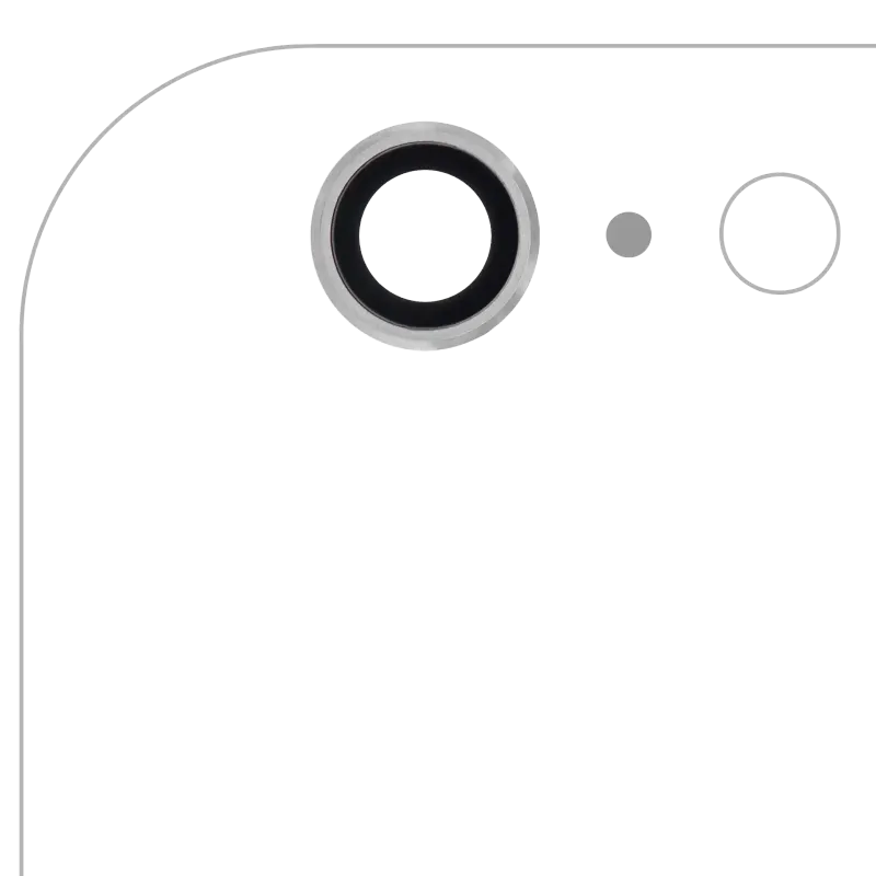 Sklíčko zadní kamery pro iPhone 6 Plus / 6S Plus (pravý safír) (Premium) (stříbrná) (balení 10 ks)