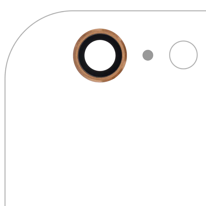 Sklíčko zadní kamery pro iPhone 6 Plus / 6S Plus (zlatá) (balení 10 ks)