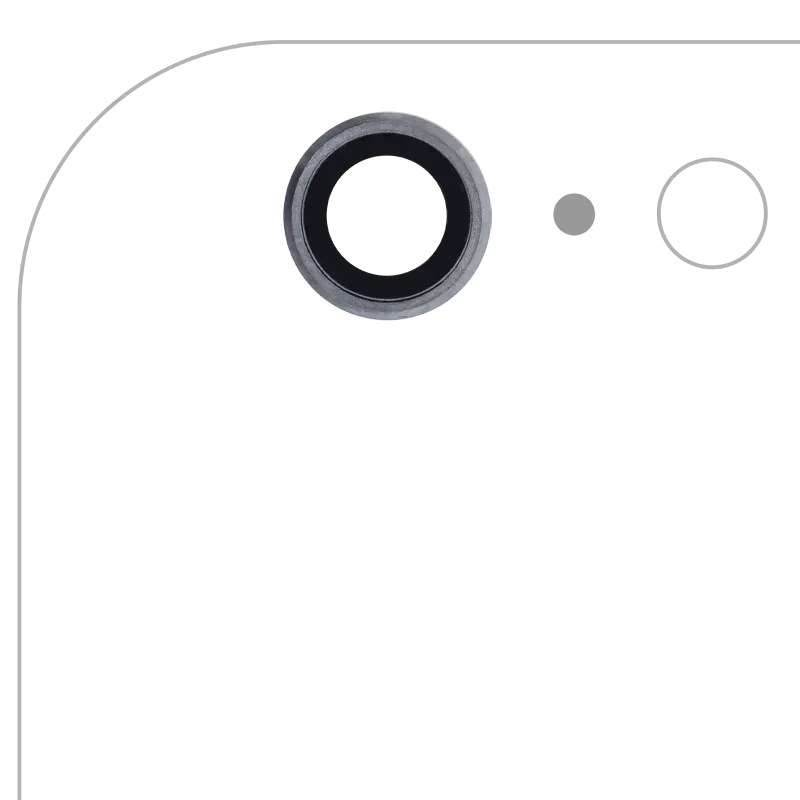 Sklíčko zadní kamery pro iPhone 6 Plus / 6S Plus (vesmírně šedá) (balení 10 ks)