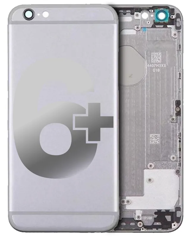 Zadní kryt (housing) s drobnými díly pro iPhone 6 Plus (bez loga) (Aftermarket Plus) (stříbrná)