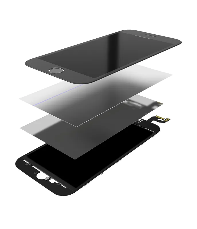 4v1 (přední sklo + rámeček + polarizátor + předinstalovaná OCA) pro iPhone 6 (balení 2 ks) (černá)