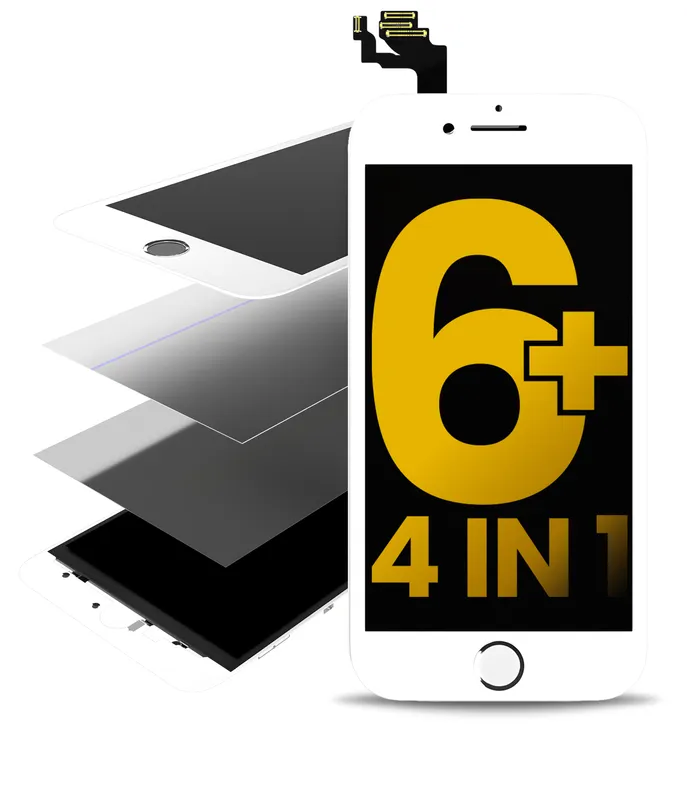 4v1 (přední sklo + rámeček + polarizátor + předinstalovaná OCA) pro iPhone 6 Plus (bílá) (balení 2 ks)