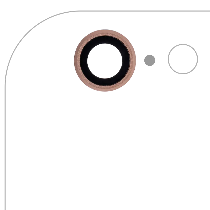 Sklíčko zadní kamery pro iPhone 6S (růžově zlatá) (balení 10 ks)