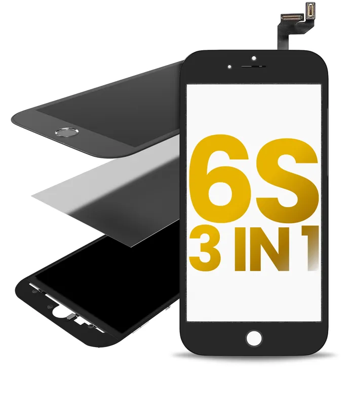 3v1 (přední sklo + rámeček + předinstalovaná OCA) pro iPhone 6S (černá) (balení 2 ks)