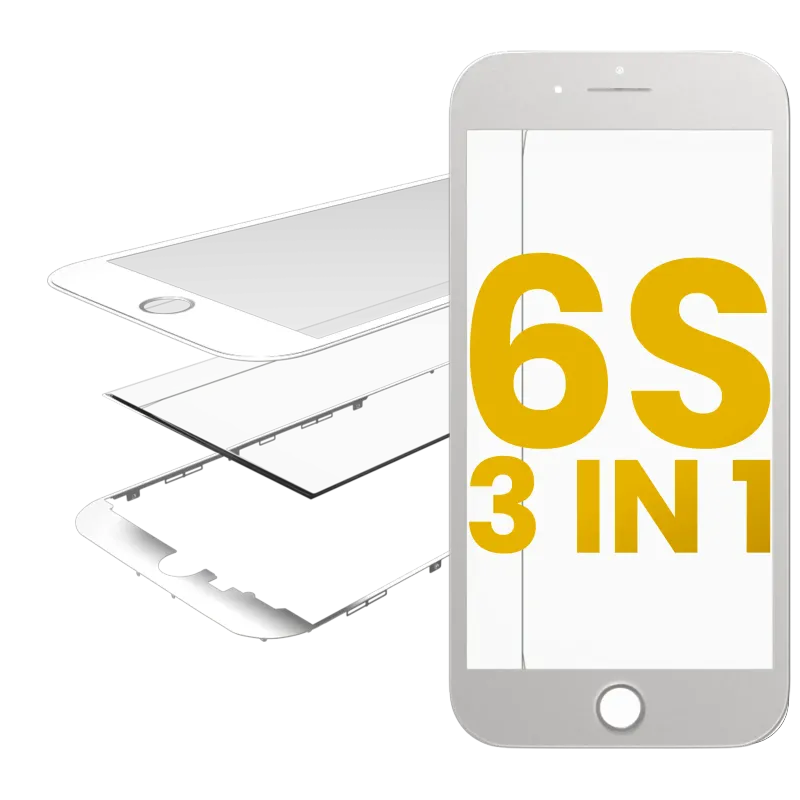 3v1 (přední sklo + rámeček + předinstalovaná OCA) pro iPhone 6S (bílá) (balení 2 ks)