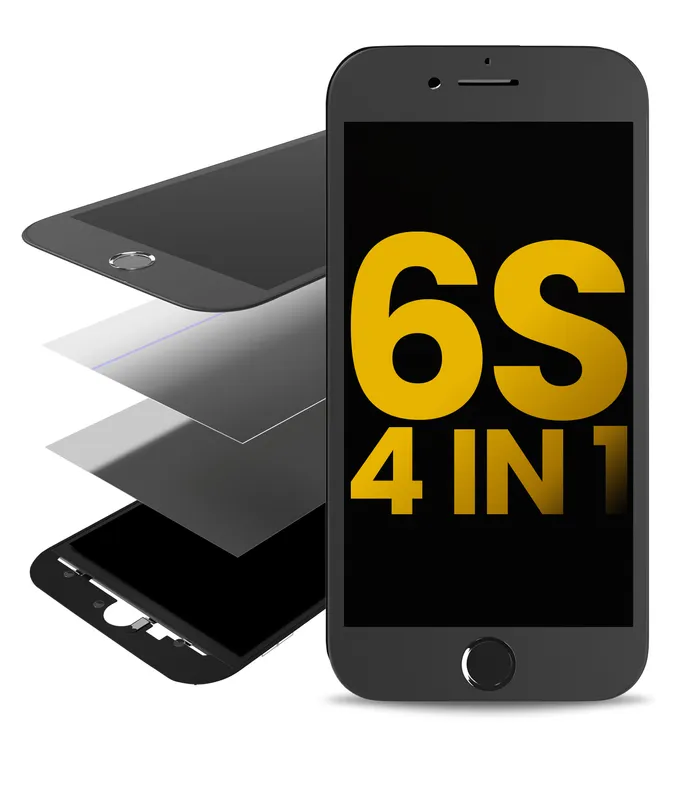 4v1 (přední sklo + rámeček + polarizátor + předinstalovaná OCA) pro iPhone 6S (černá) (balení 2 ks)
