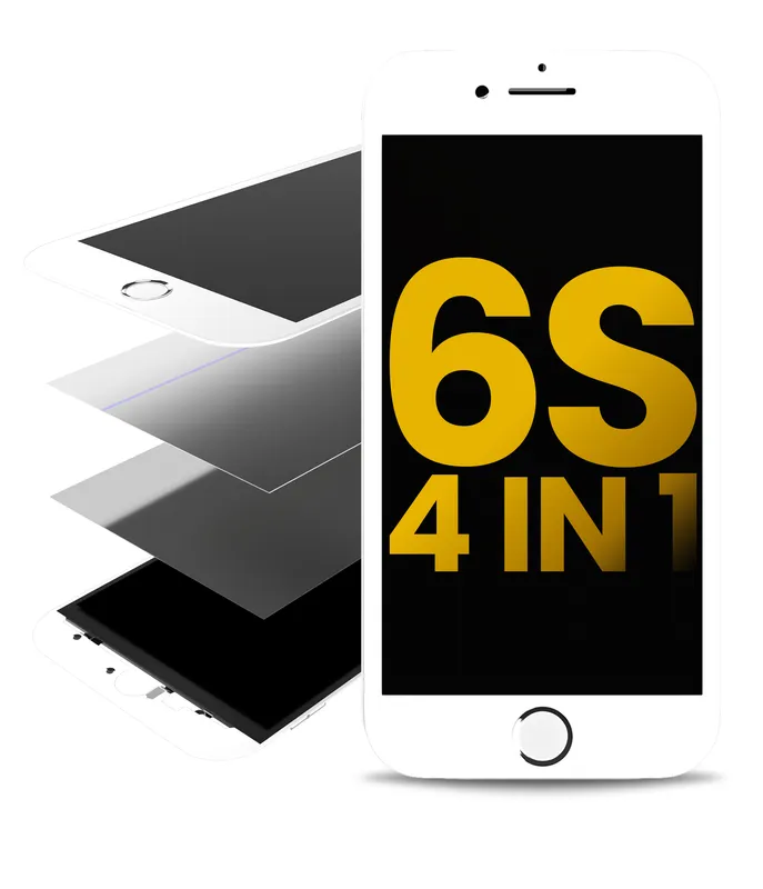 4v1 (přední sklo + rámeček + polarizátor + předinstalovaná OCA) pro iPhone 6S (bílá) (balení 2 ks)