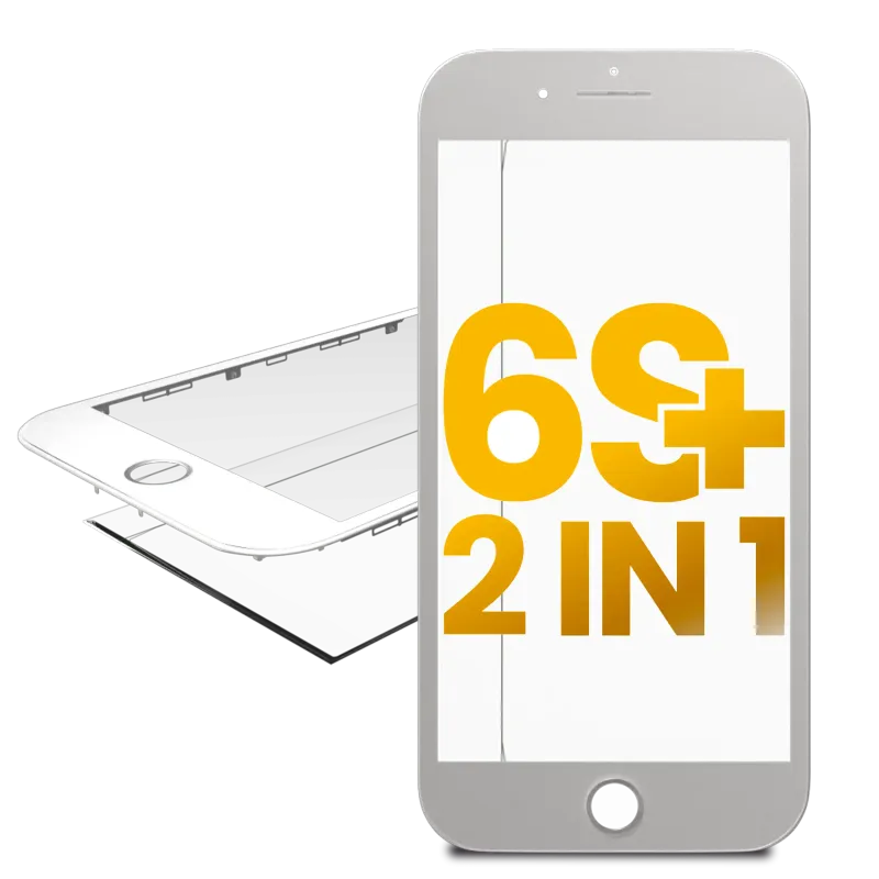 2v1 (přední sklo + předinstalovaný rámeček) pro iPhone 6S Plus (bílá) (balení 2 ks)
