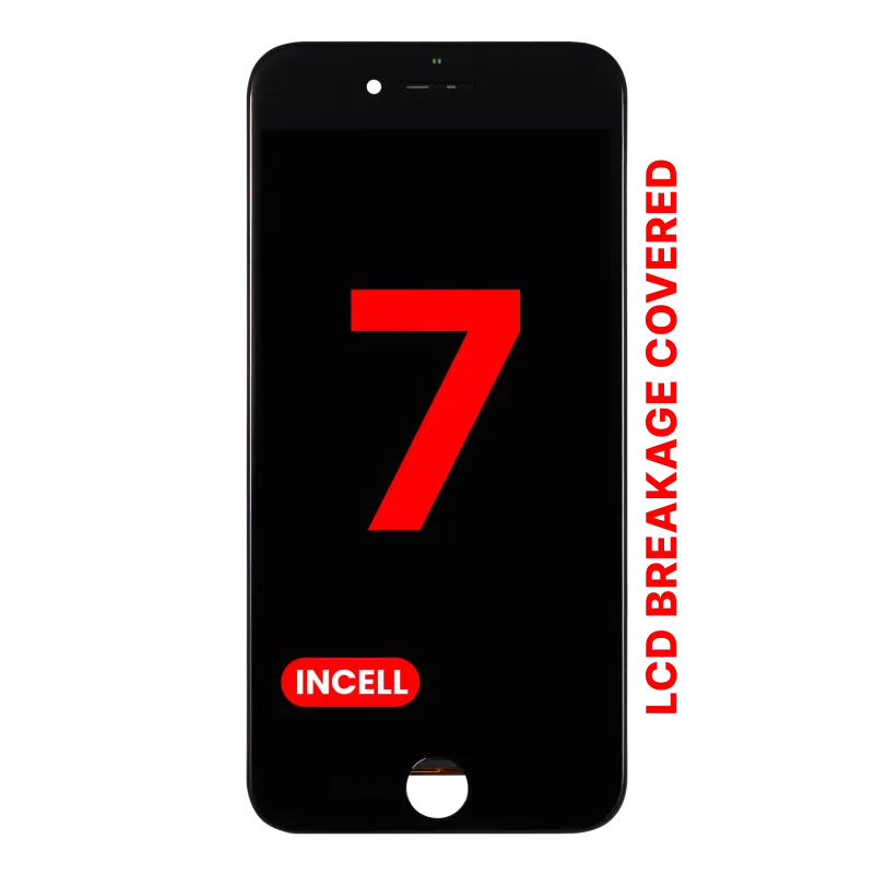 LCD displej s ocelovou deskou pro iPhone 7 (Aftermarket Pro: XO7 Incell) (černá)