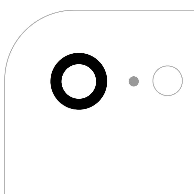 Sklíčko zadní kamery s lepením (jen sklo) pro iPhone 7 / 8 / SE (2020) / SE (2022) (Aftermarket Plus) (balení 10 ks)