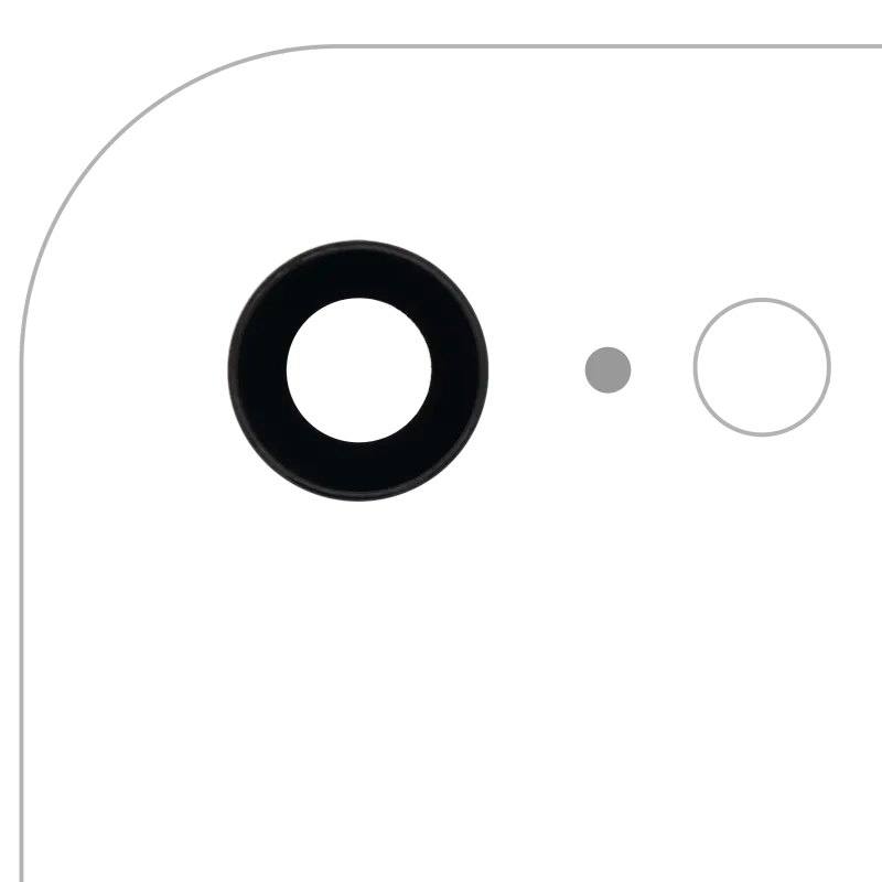 Sklíčko zadní kamery s držákem a rámečkem pro iPhone 7 (Aftermarket Plus) (balení 10 ks)