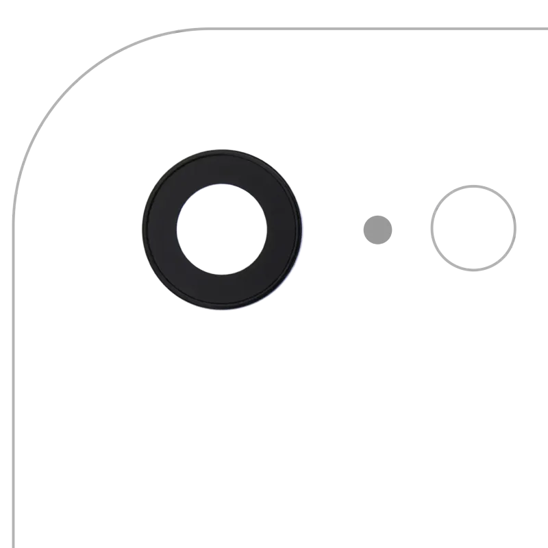 Sklíčko zadní kamery s držákem a rámečkem pro iPhone 7 (pravý safír) (Premium) (balení 10 ks)