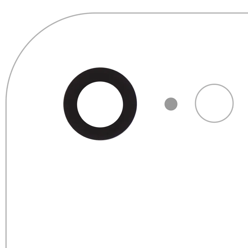 Sklíčko zadní kamery s lepením (jen sklo) pro iPhone 7 / 8 / SE (2020) / SE (2022) (pravý safír) (Premium) (všechny barvy) (balení 10 ks)