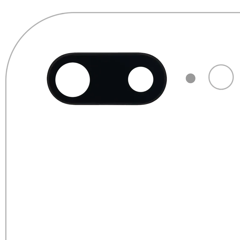 Sklíčko zadní kamery s držákem a rámečkem pro iPhone 7 Plus (Aftermarket Plus) (balení 10 ks)