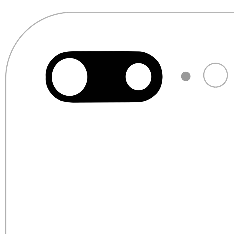 Sklíčko zadní kamery (jen sklo) s lepením pro iPhone 7 Plus / 8 Plus (pravý safír) (Premium) (všechny barvy) (balení 10 ks)
