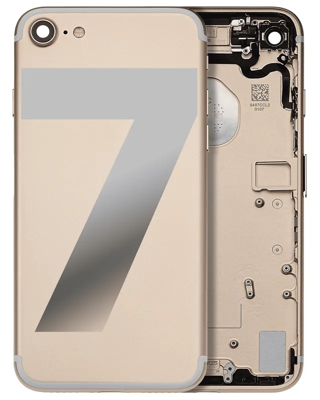 Zadní kryt (housing) s drobnými součástkami (předinstalováno) pro iPhone 7 (originál z vyřazeného zařízení, stav A) (zlatá)