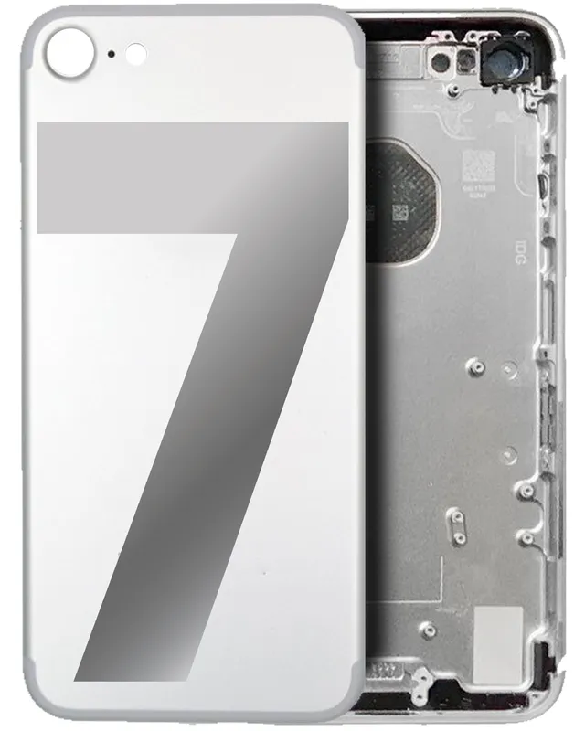 Zadní kryt (housing) s drobnými díly pro iPhone 7 (bez loga) (Aftermarket Plus) (stříbrná)