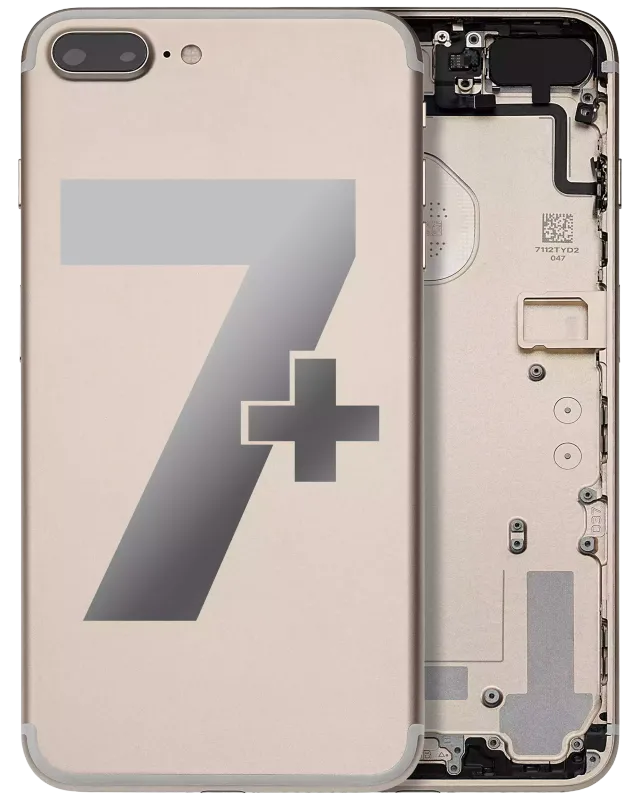 Zadní kryt (housing) s drobnými součástkami (předinstalováno) pro iPhone 7 Plus (originál z vyřazeného zařízení, stav A) (zlatá)